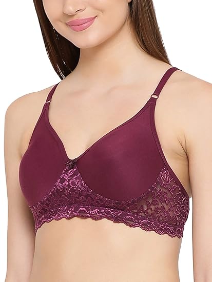 Clovia Women’s Cotton-Rich Spacer Cup T-Shirt Bra – Non-Wired, Lightweight Full-Coverage Comfort